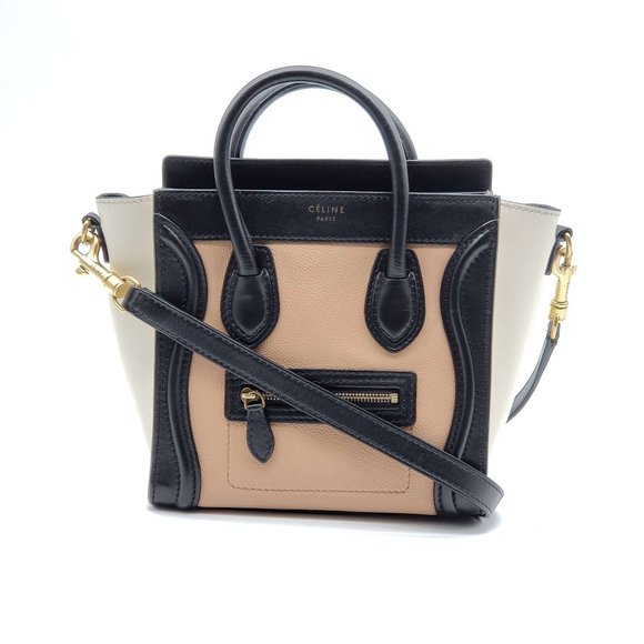 Celine Handbags - Celine Nano Luggage Tricolor Calfskin Shoulder Bag